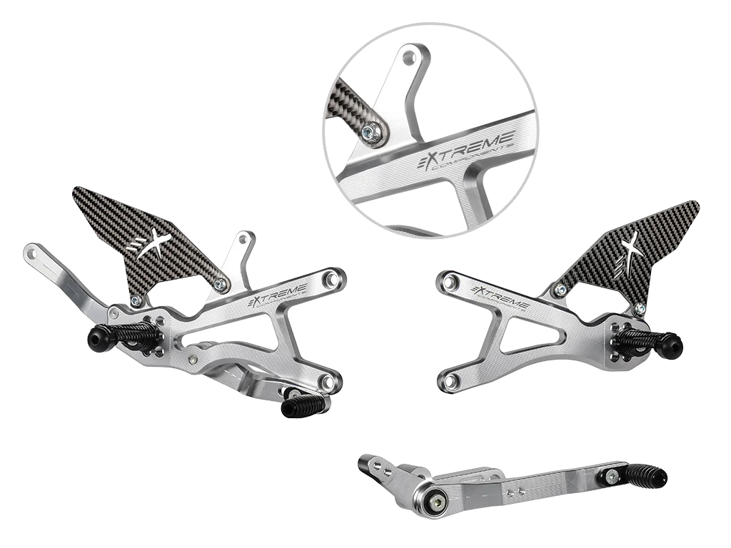 Commandes Reculées GP EVO EXTREME COMPONENTS Carbone/argent - Yamaha R1 - Image 1